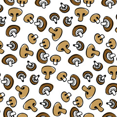 Seamless pattern with mushrooms. Thanksgiving mushrooms. Vector illustration