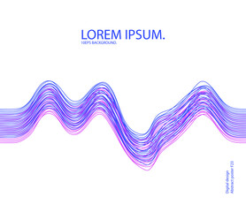 Vector abstract background with a glitch dynamic bright waves, lines. Wavy dynamic 10 eps background. Illustration suitable for cover, design, text, advertising banner. 