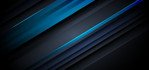 Fototapeta premium Template diagonal lines blue and dark overlapping layers background.