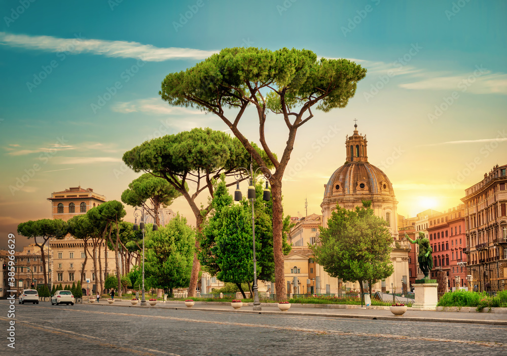 Poster Beautiful street in Rome