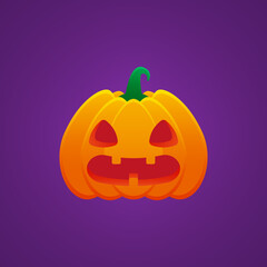 Halloween Jack O Lantern Pumpkin Expression Flushed Emoticon