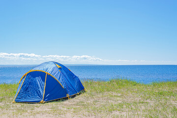 Tent on the beach. Tented tourist camp