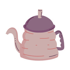 retro kettle utensil kitchen isolated icon style