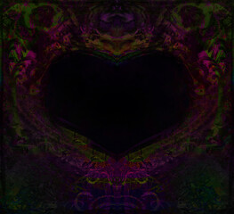 Grunge heart frame - dark decorative card
