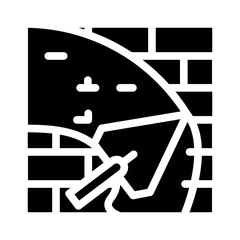 wall plaster glyph icon vector black illustration