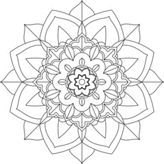 Easy Mandala coloring book simple and basic for beginners, seniors and children. Set of Mehndi flower pattern for Henna drawing and tattoo. Decoration in ethnic oriental, Indian style.