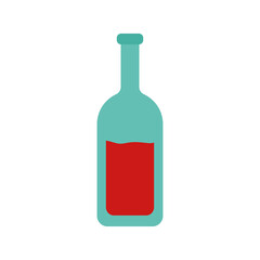 wine bottle flat style icon vector design