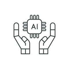 Artificial Intelligence icon. Technology symbol modern, simple, vector, icon for website design, mobile app, ui. Vector Illustration