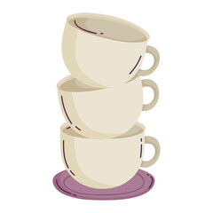 stack of coffee cups isolated icon style