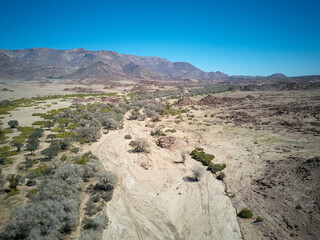 Brandberg mountain with the dry Ugab River