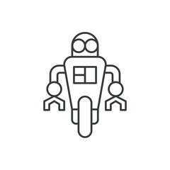 Mono wheel robot icon. Robotic symbol modern, simple, vector, icon for website design, mobile app, ui. Vector Illustration