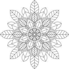 Easy Mandala coloring book simple and basic for beginners, seniors and children. Set of Mehndi flower pattern for Henna drawing and tattoo. Decoration in ethnic oriental, Indian style.