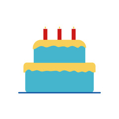 sweet cake flat style icon vector design