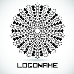 Halftone dots in circle form. round logo . vector dotted frame . design element