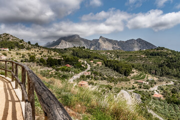 Sierra Bernia Altea, beautiful mountain range near Altea, Costa Blanca. Spain. Good routes for hiking. It is not easy. Wear special shoes! Horizontal.