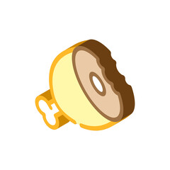 meat leg isometric icon vector sign illustration