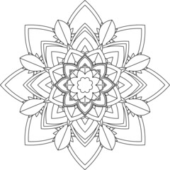 Easy Mandala coloring book simple and basic for beginners, seniors and children. Set of Mehndi flower pattern for Henna drawing and tattoo. Decoration in ethnic oriental, Indian style.