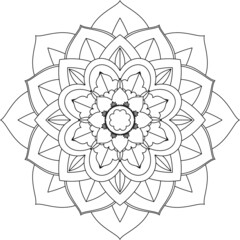 Easy Mandala coloring book simple and basic for beginners, seniors and children. Set of Mehndi flower pattern for Henna drawing and tattoo. Decoration in ethnic oriental, Indian style.