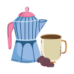 coffee brewing methods, moka pot cup and seeds