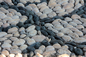 
decorative stone pavement road in the park