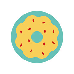 sweet donut flat style icon vector design