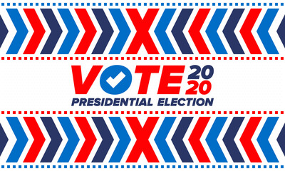 Fototapeta premium Presidential Election 2020 in United States. Vote day, November 3. US Election. Patriotic american element. Poster, card, banner and background. Vector illustration