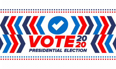 Presidential Election 2020 in United States. Vote day, November 3. US Election. Patriotic american element. Poster, card, banner and background. Vector illustration