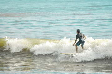 Relax surfing in beach