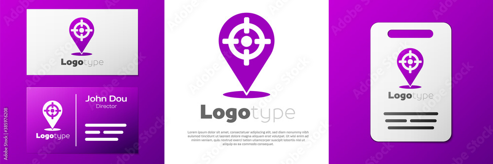 Poster logotype target sport icon isolated on white background. clean target with numbers for shooting rang