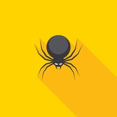 Halloween spider icon with glowing eyes, Halloween holiday.
