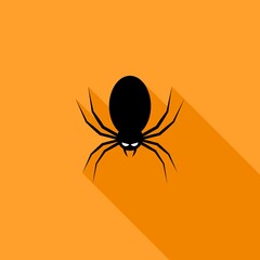 Halloween spider icon with glowing eyes, Halloween holiday.