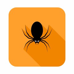 Halloween spider icon with glowing eyes, Halloween holiday.