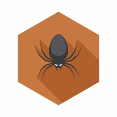 Halloween spider icon with glowing eyes, Halloween holiday.