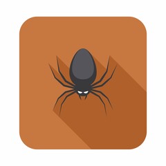 Halloween spider icon with glowing eyes, Halloween holiday.