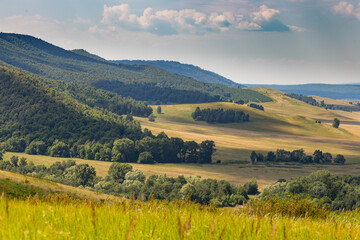 foothills landscape summer in the ural mountains