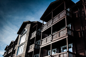 Brown wooden house in the Alps