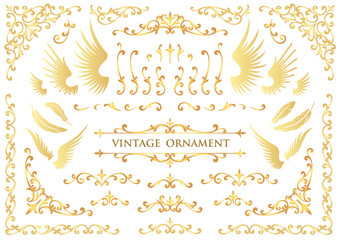 vintage ornament set. borders and frames.