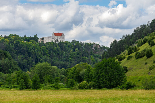 Idyllic landscape in the Almuehltal valley