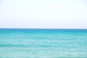 beautiful blue ocean  in  Jeju Island, Korea
