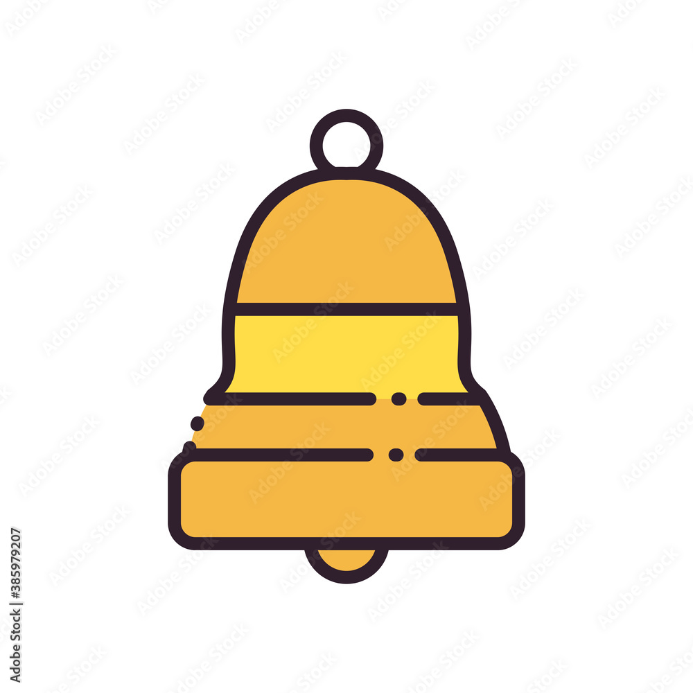 Poster bell line and fill style icon vector design