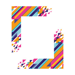 modern frame multicolored and striped vector design