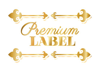 Premium label divider ornament gold vector design