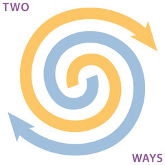 Two Ways Spiral Arrow stock illustration Background