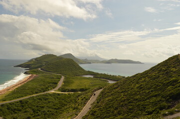 The beautiful St Kitts And Nevis paradise islands in the Caribbean Ocean