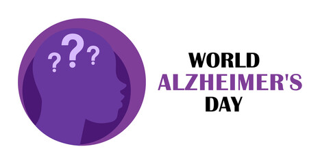 World Alzheimer's day banner light background. Vector illustration