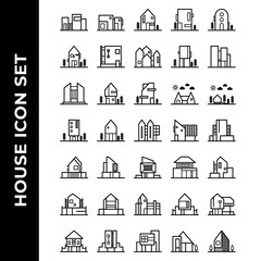 house icon set home, house, icon, set, symbol, vector, sign, building, design, illustration, property, graphic, line, apartment, architecture