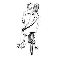 Couple together on a bike