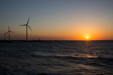 Sunset horizon sea water landscape
