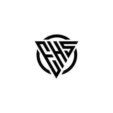 Initial letter EHS triangle monogram clean modern simple logo