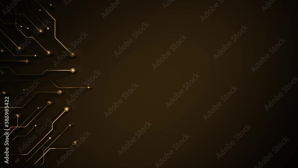 Poster Abstract Gold Steampunk Technology Chipset Motherboard Animation/ 4k animation of an abstract computer motherboard chipset technology background with golden texture and glowing autofill reveal effect
